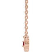 14K Rose Natural Ruby Beaded Youth 16" Necklace