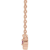 14K Rose Natural Pink Tourmaline Beaded Youth 16" Necklace