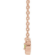 14K Rose Natural Peridot Beaded Youth 16" Necklace