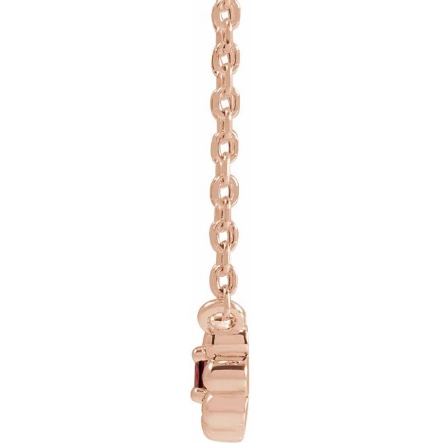14K Rose Natural Mozambique Garnet Beaded Youth 16" Necklace