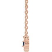 14K Rose Natural Blue Sapphire Beaded Youth 16" Necklace
