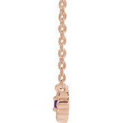 14K Rose Natural Amethyst Beaded Youth 16" Necklace