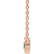 14K Rose Lab-Grown Alexandrite Beaded Youth 16" Necklace