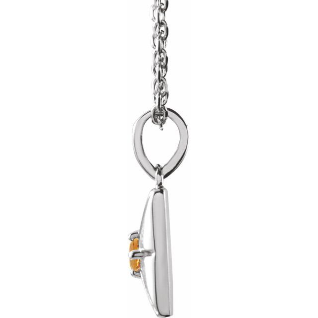 Sterling Silver Natural Citrine 16-18" Necklace