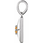 14K White Natural Citrine Pendant