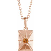 14K Rose Natural Citrine 16-18" Necklace