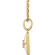 14K Yellow Natural Diamond 16-18" Necklace