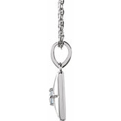 Sterling Silver Natural Diamond 16-18" Necklace