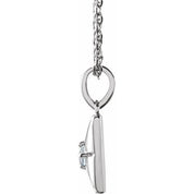 Sterling Silver Natural Diamond 16-18" Necklace