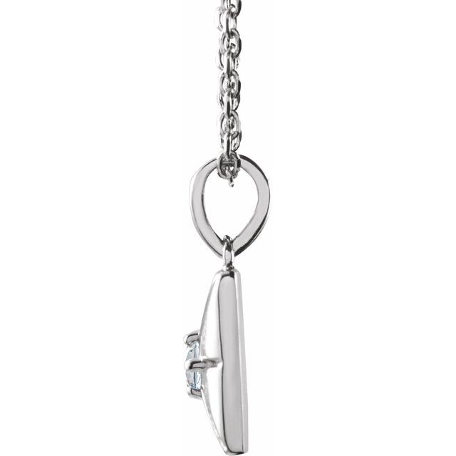 Sterling Silver Natural Diamond 16-18" Necklace