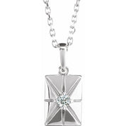 Sterling Silver Natural Diamond 16-18" Necklace
