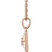14K Rose Natural Diamond 16-18" Necklace