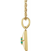 14K Yellow Natural Emerald 16-18" Necklace