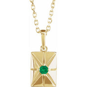 14K Yellow Lab-Grown Emerald 16-18" Necklace