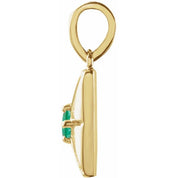 14K Yellow Lab-Grown Emerald Pendant