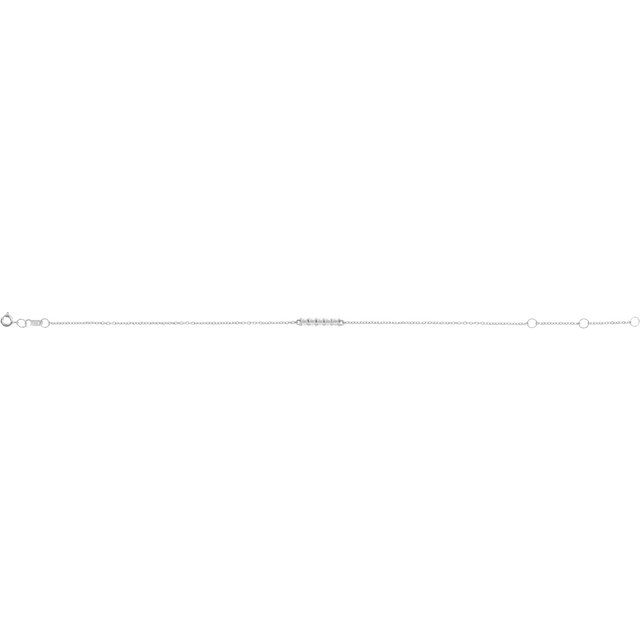 14K White 1/10 CTW Natural Diamond Bar 6 1/2-7 1/2" Bracelet