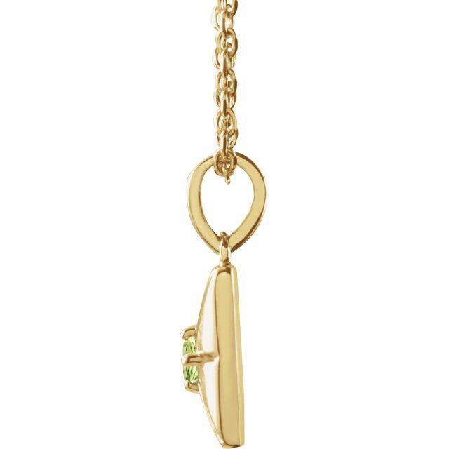 14K Yellow Natural Peridot 16-18" Necklace