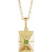 14K Yellow Natural Peridot 16-18" Necklace