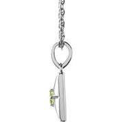 Sterling Silver Natural Peridot 16-18" Necklace
