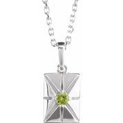 Sterling Silver Natural Peridot 16-18" Necklace