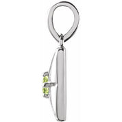 14K White Natural Peridot Pendant