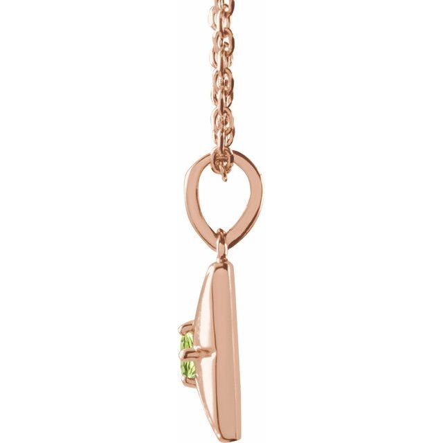 14K Rose Natural Peridot 16-18" Necklace