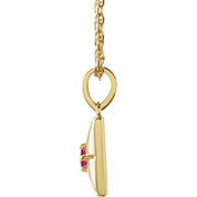 14K Yellow Natural Ruby 16-18" Necklace