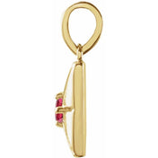 14K Yellow Natural Ruby Pendant