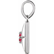Sterling Silver Lab-Grown Ruby Pendant