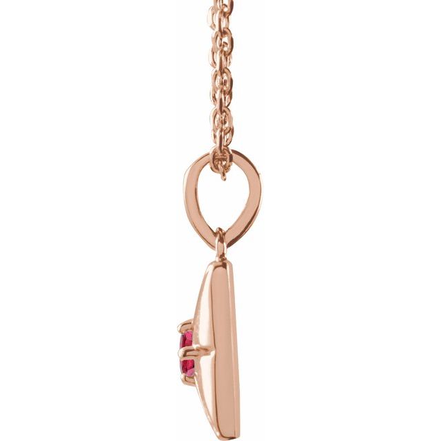 14K Rose Natural Ruby 16-18" Necklace