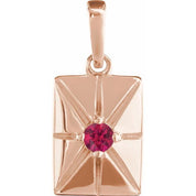 14K Rose Natural Ruby Pendant