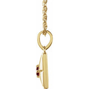14K Yellow Natural Mozambique Garnet 16-18" Necklace
