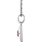 Sterling Silver Natural Pink Tourmaline 16-18" Necklace