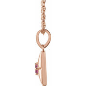 14K Rose Natural Pink Tourmaline 16-18" Necklace