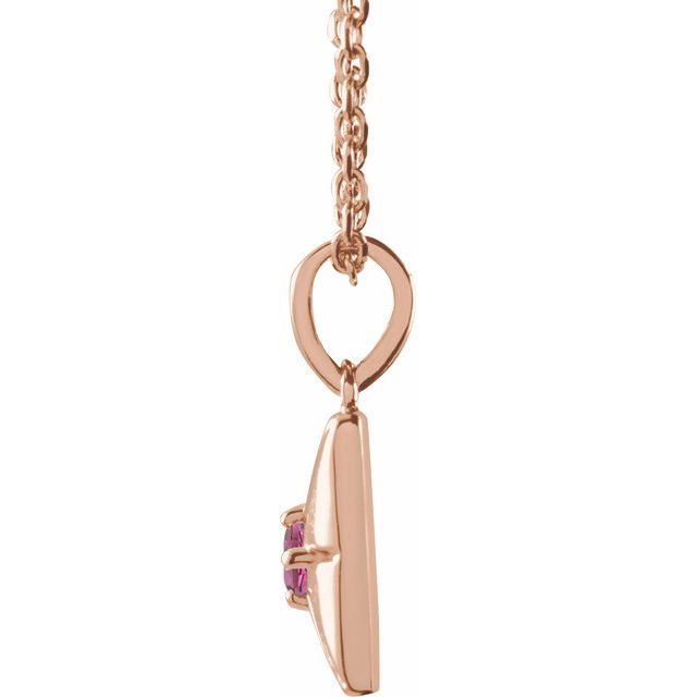 14K Rose Natural Pink Tourmaline 16-18" Necklace