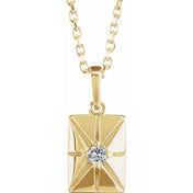 14K Yellow Natural White Sapphire 16-18" Necklace