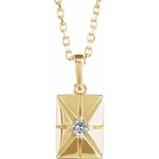 14K Yellow Natural White Sapphire 16-18" Necklace