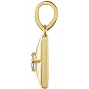 14K Yellow Natural White Sapphire Pendant