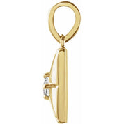 14K Yellow Natural White Sapphire Pendant