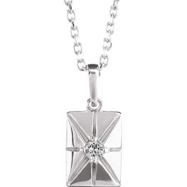 14K White Natural White Sapphire 16-18" Necklace