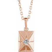 14K Rose Natural White Sapphire 16-18" Necklace