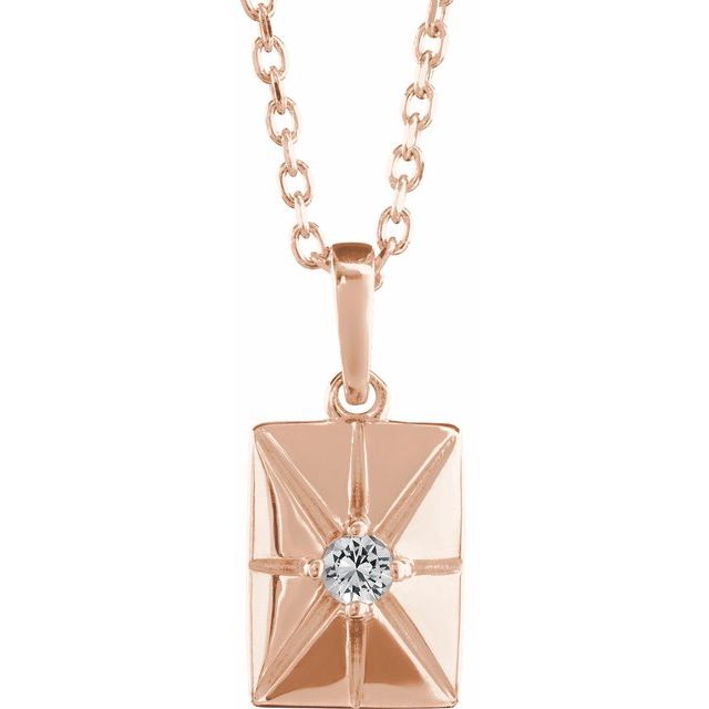 14K Rose Natural White Sapphire 16-18" Necklace