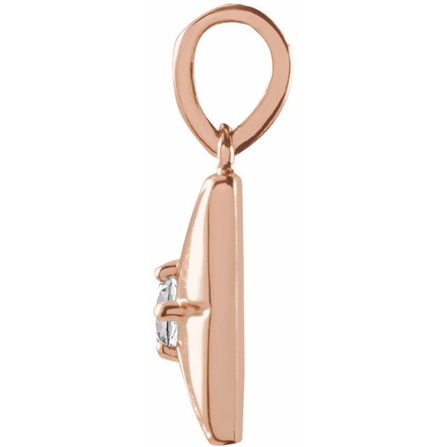 14K Rose Natural White Sapphire Pendant