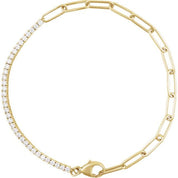 14K Yellow 1 CTW Lab-Grown Diamond Line 7" Bracelet