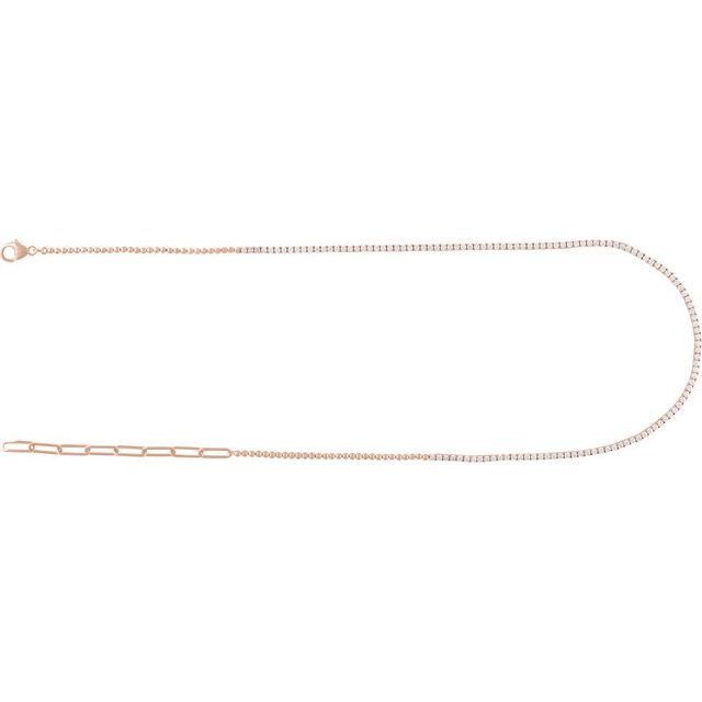14K Rose 3 1/5 CTW Natural Diamond Adjustable 15-18" Necklace
