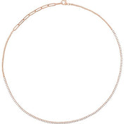 14K Rose 3 1/5 CTW Natural Diamond Adjustable 15-18" Necklace