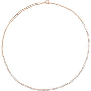14K Rose 3 1/5 CTW Natural Diamond Adjustable 15-18" Necklace