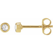 14K Yellow .06 CTW Rose-Cut Natural Diamond Stud Earrings