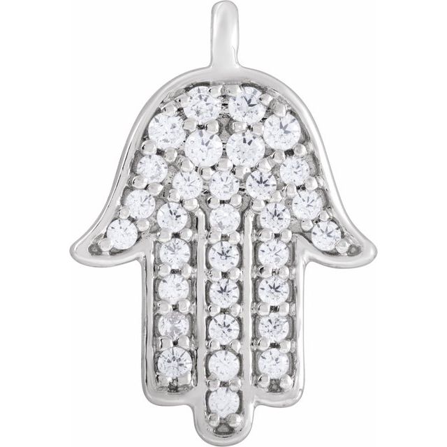 8 CTW Natural Diamond Hamsa Dangle
