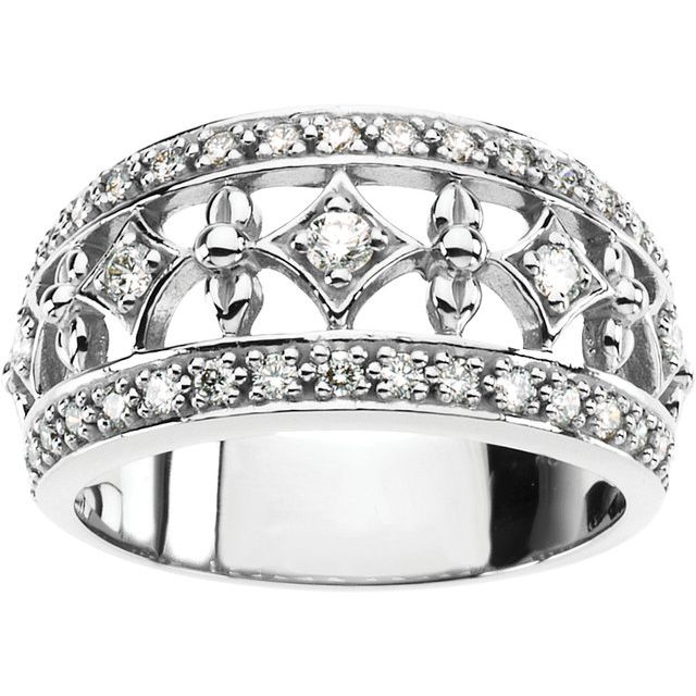 Platinum 1/2 CTW Natural Diamond Ring